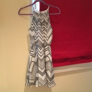 Black and white halter party dress